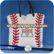 Handcraft baseball tote bag with zipper pocket